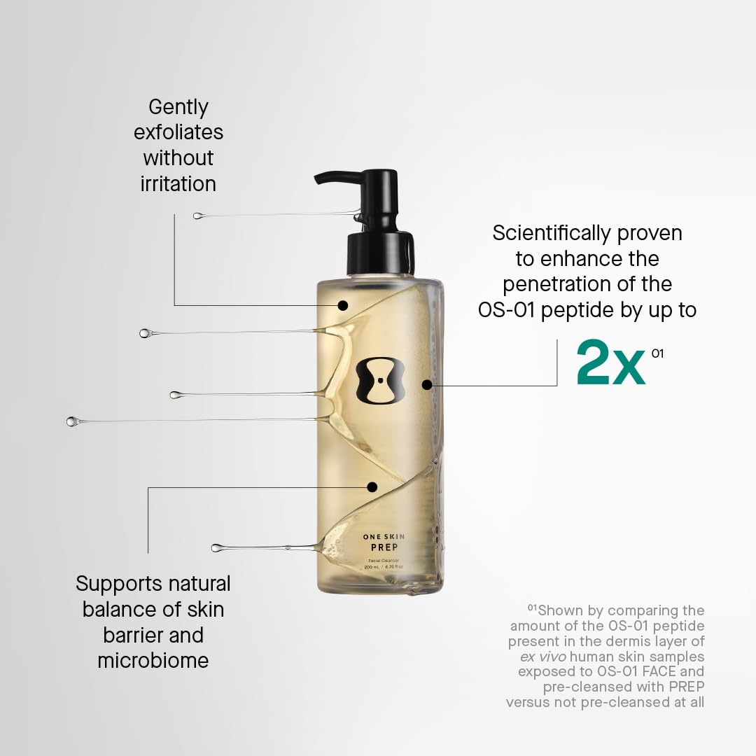 Oneskin PREP cleanser foam lather for light cleansing.