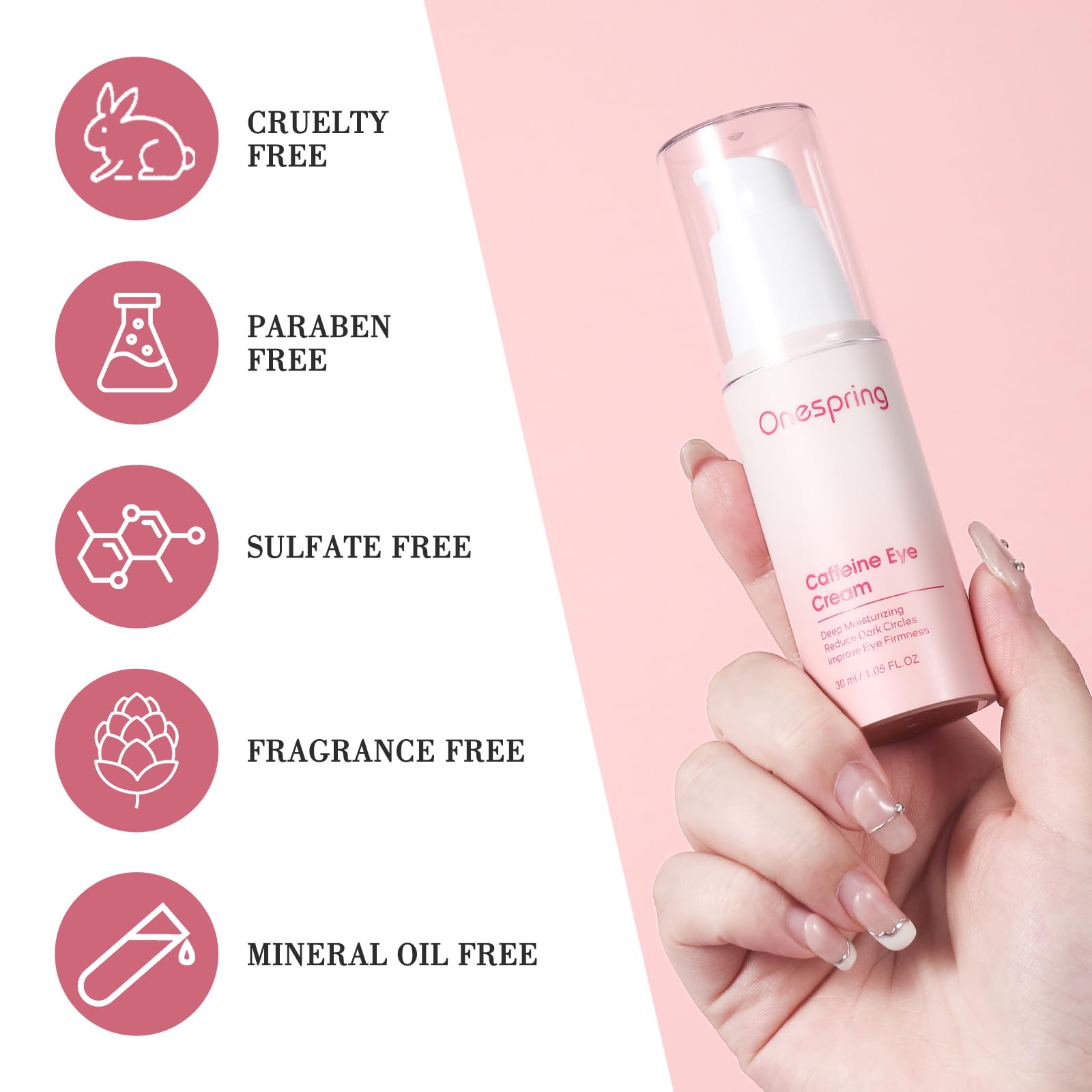 Onespring eye cream packaging box presents a gift-ready aesthetic