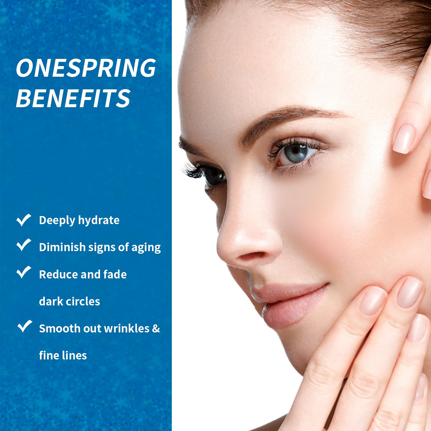 Onespring Eye Gel Pads close-up highlighting hydration and glow