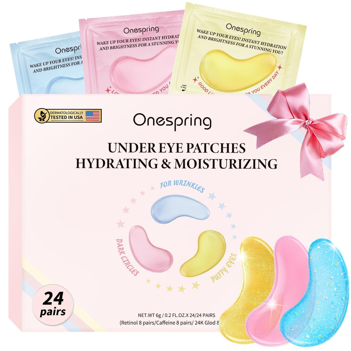 Onespring caffeine patches refresh the under-eye area and reduce puffiness