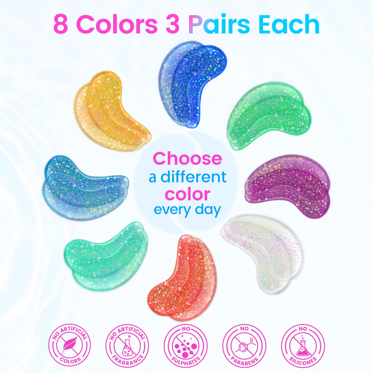 Onespring patches being applied show soothing, cooling relief for tired eyes.