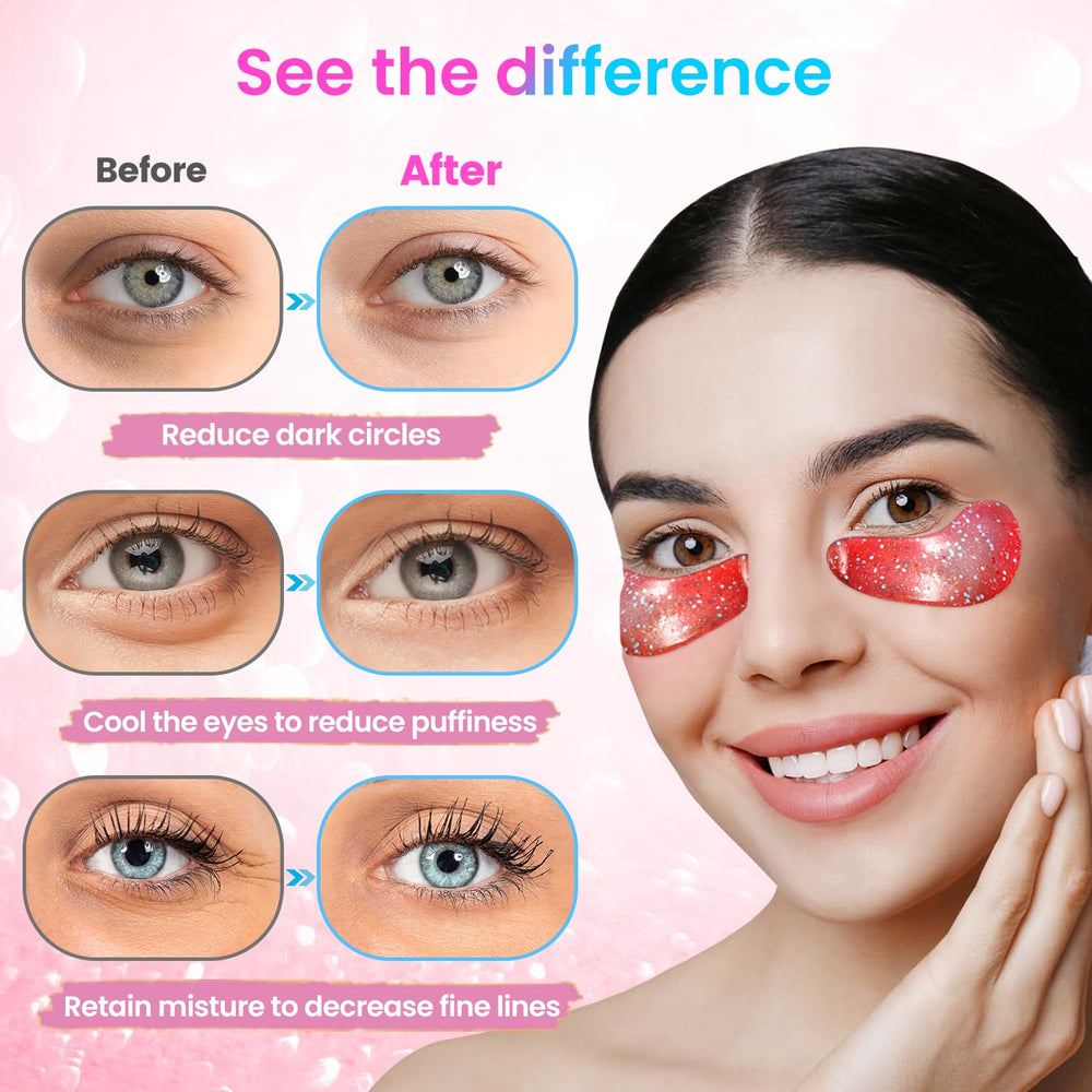 Onespring patches closeup with collagen hint at smoother, firmer eye area.
