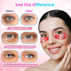 Onespring patches closeup with collagen hint at smoother, firmer eye area.