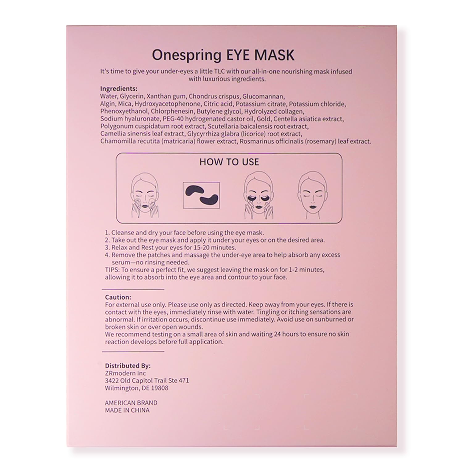 Onespring gift-ready eye patches suitable for bridal showers or Mother's Day