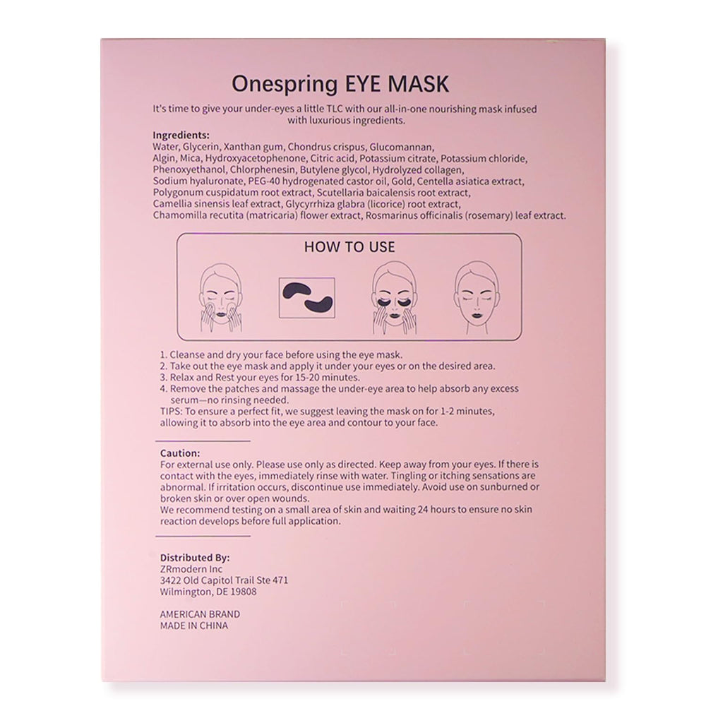Onespring gift-ready eye patches suitable for bridal showers or Mother's Day