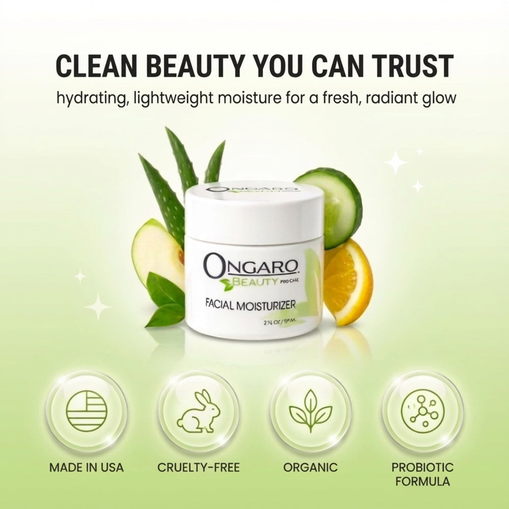 Ongaro Beauty hyaluronic acid molecule graphic highlights deep, lasting hydration potential