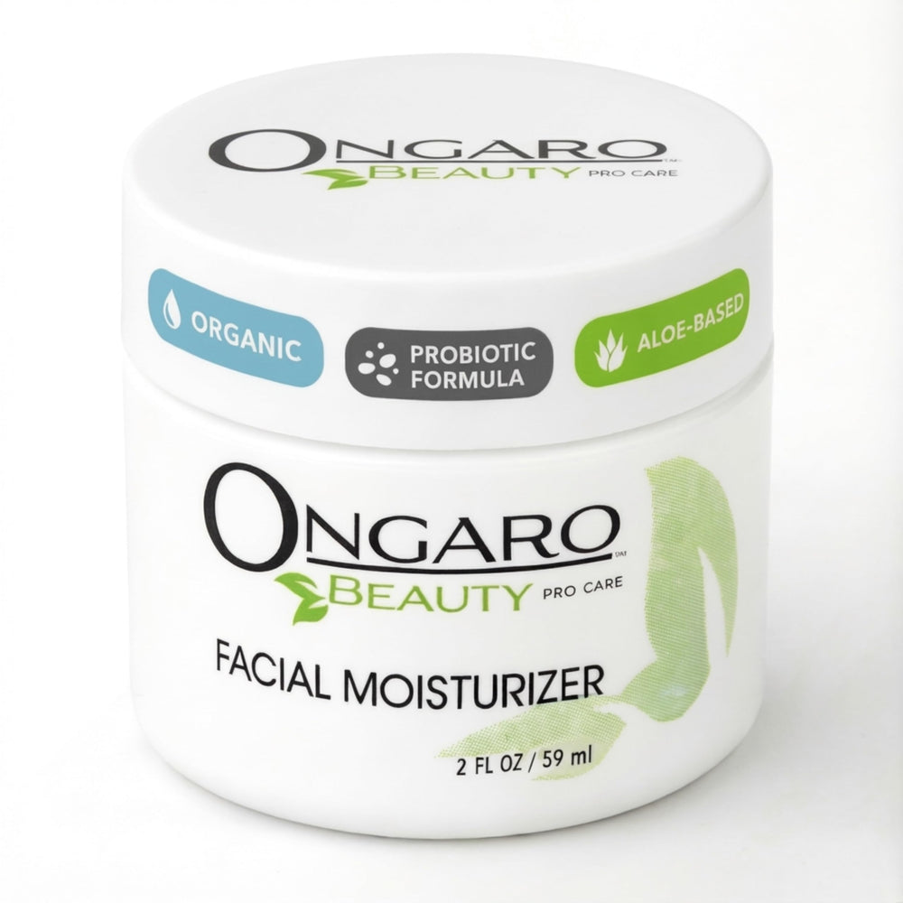 Ongaro Beauty organic face moisturizer bottle shows lightweight hydration for all skin types