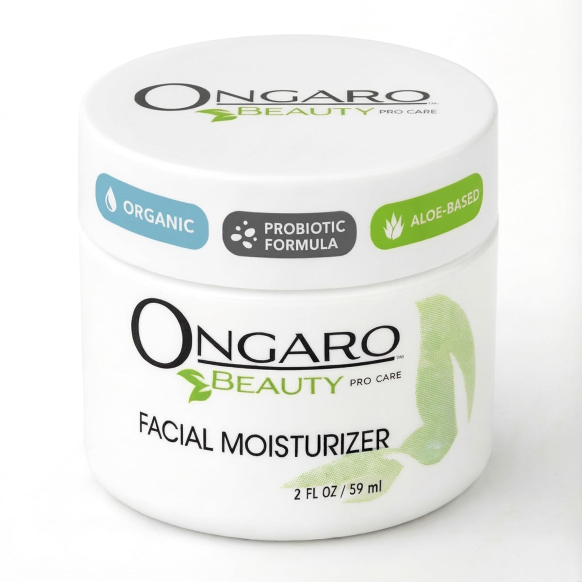 Ongaro Beauty organic face moisturizer bottle shows lightweight hydration for all skin types