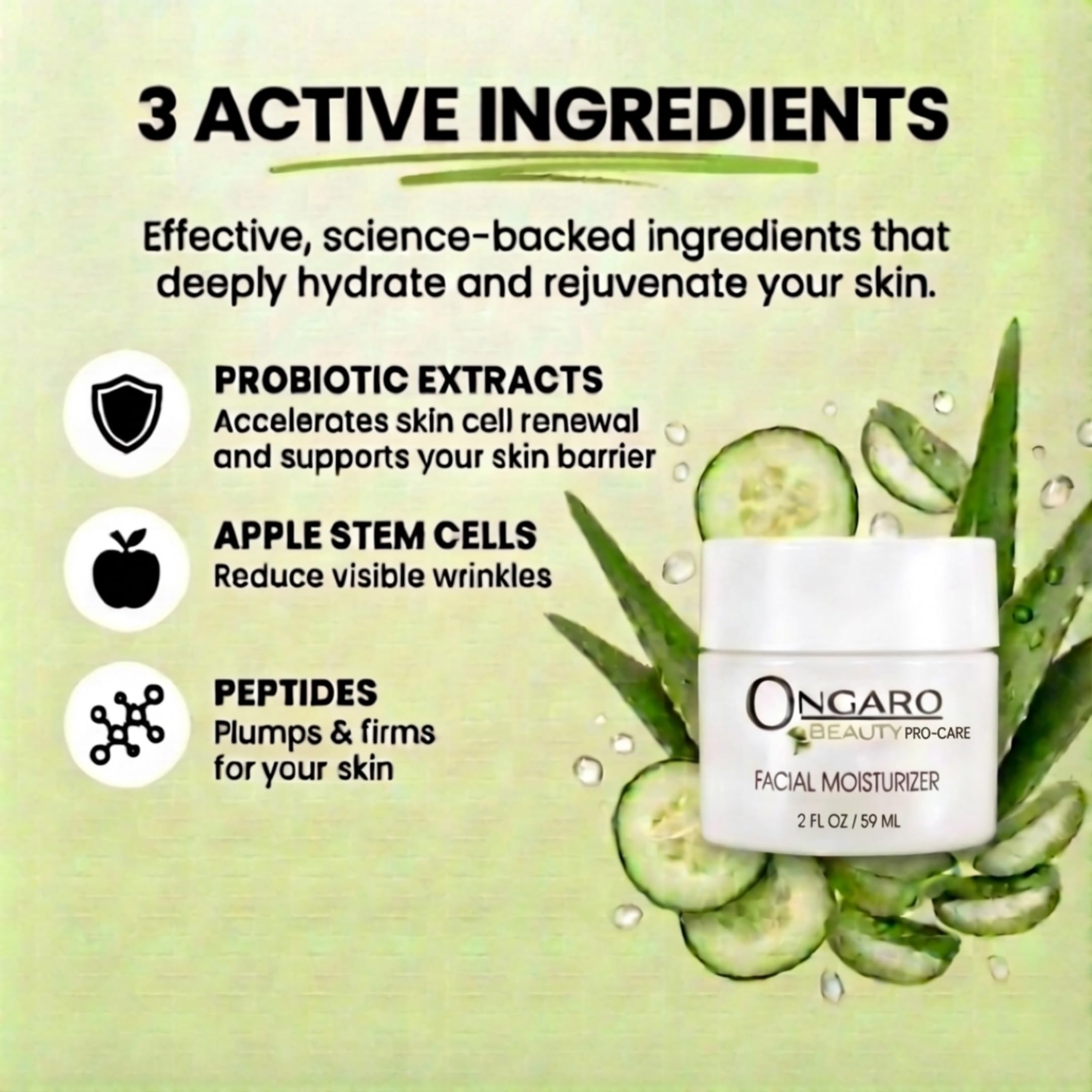 Ongaro Beauty organic face moisturizer jar closeup reveals creamy texture and quick absorption