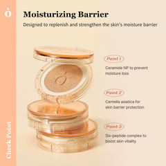 ONGREDIENTS Skin Barrier Glow Cushion supports up to 50-hour wear.