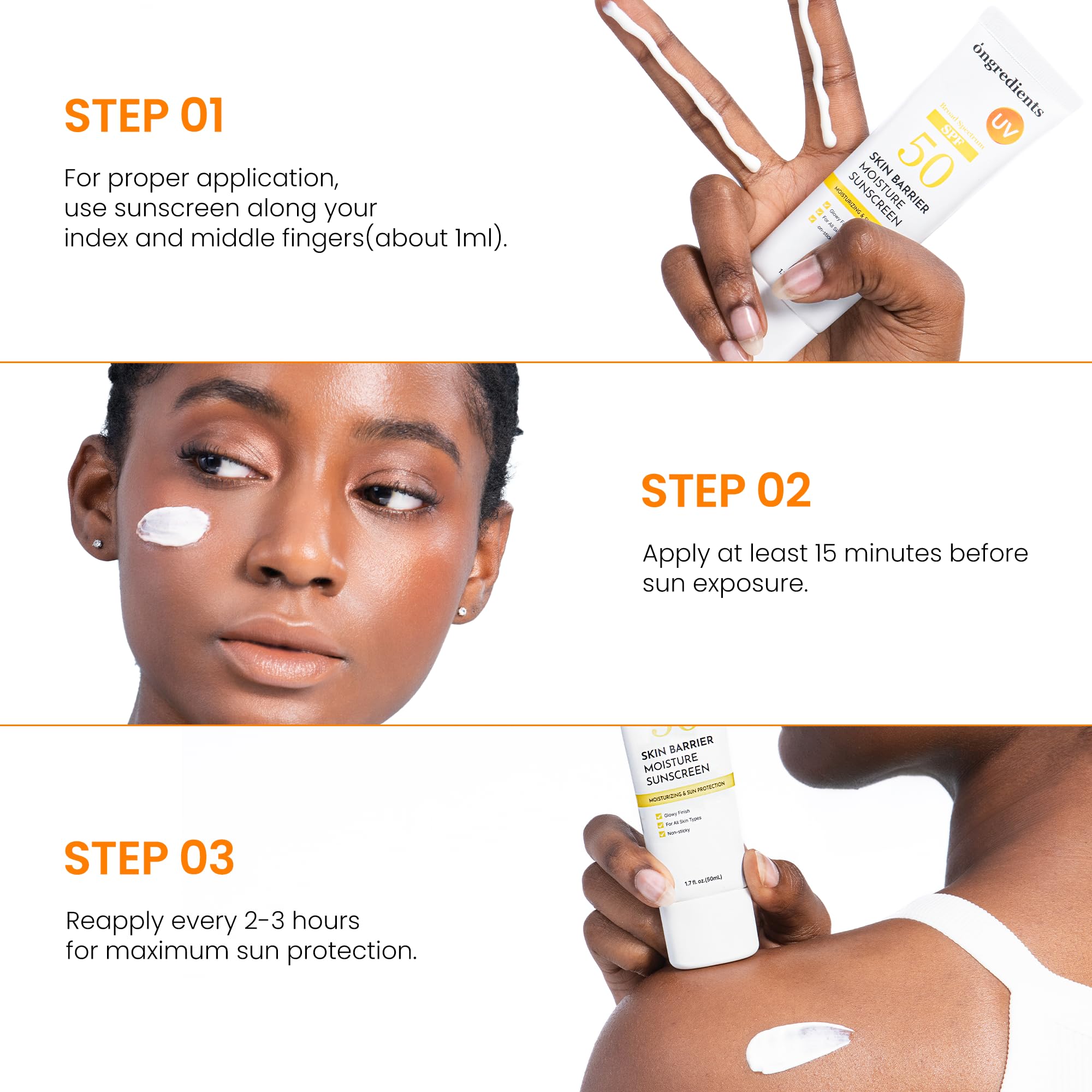 ONGREDIENTS All skin types use shown for versatile daily protection