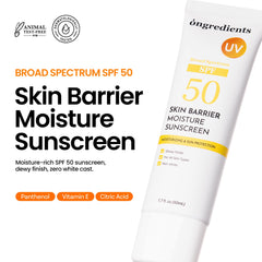 ONGREDIENTS Glowy finish sunscreen being applied for quick absorption