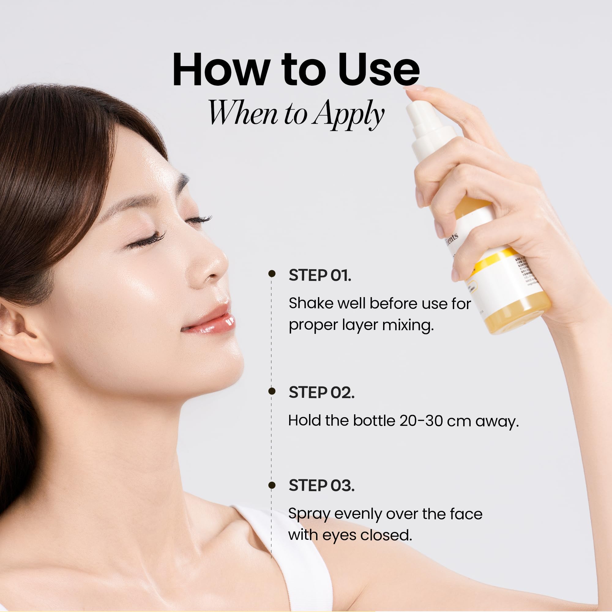 Apply Glow Mist before makeup for a smoother base