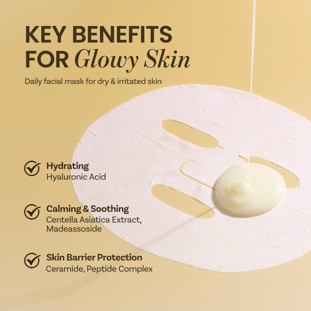 ONGREDIENTS Skin Barrier Calming Mask Centella Asiatica focus supports comfort.