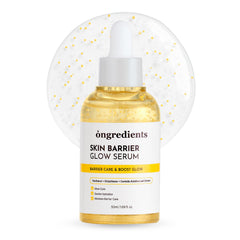 ONGREDIENTS Skin Barrier Glow Serum bottle front reveals glass-skin radiance and even tone