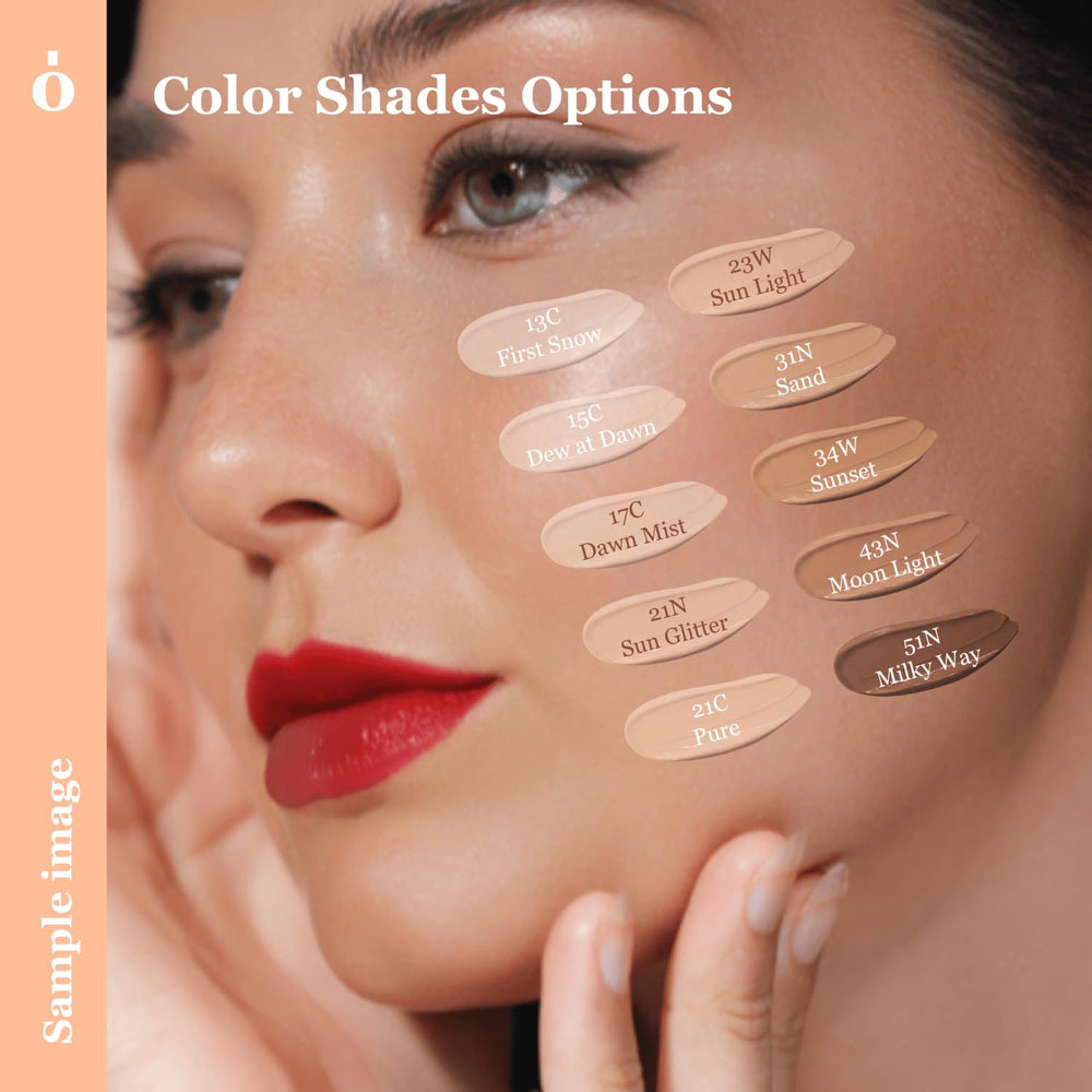 ONGREDIENTS Cushion in 10 shades, including Dawn Mist, with full-size and mini options.