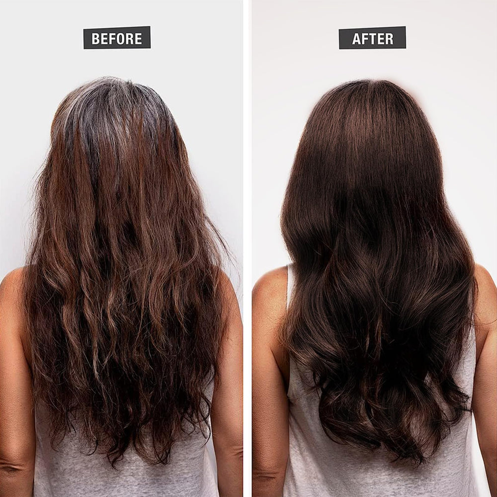 Onilyua application on hair for quick color refresh and scalp nourishment.