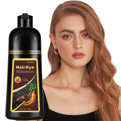 Onilyua cherry brown hair dye shampoo bottle pour for even coverage.
