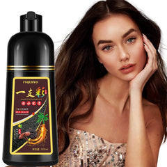 Onilyua dark coffee hair dye shampoo bottle showing safe color infusion for all hair types.