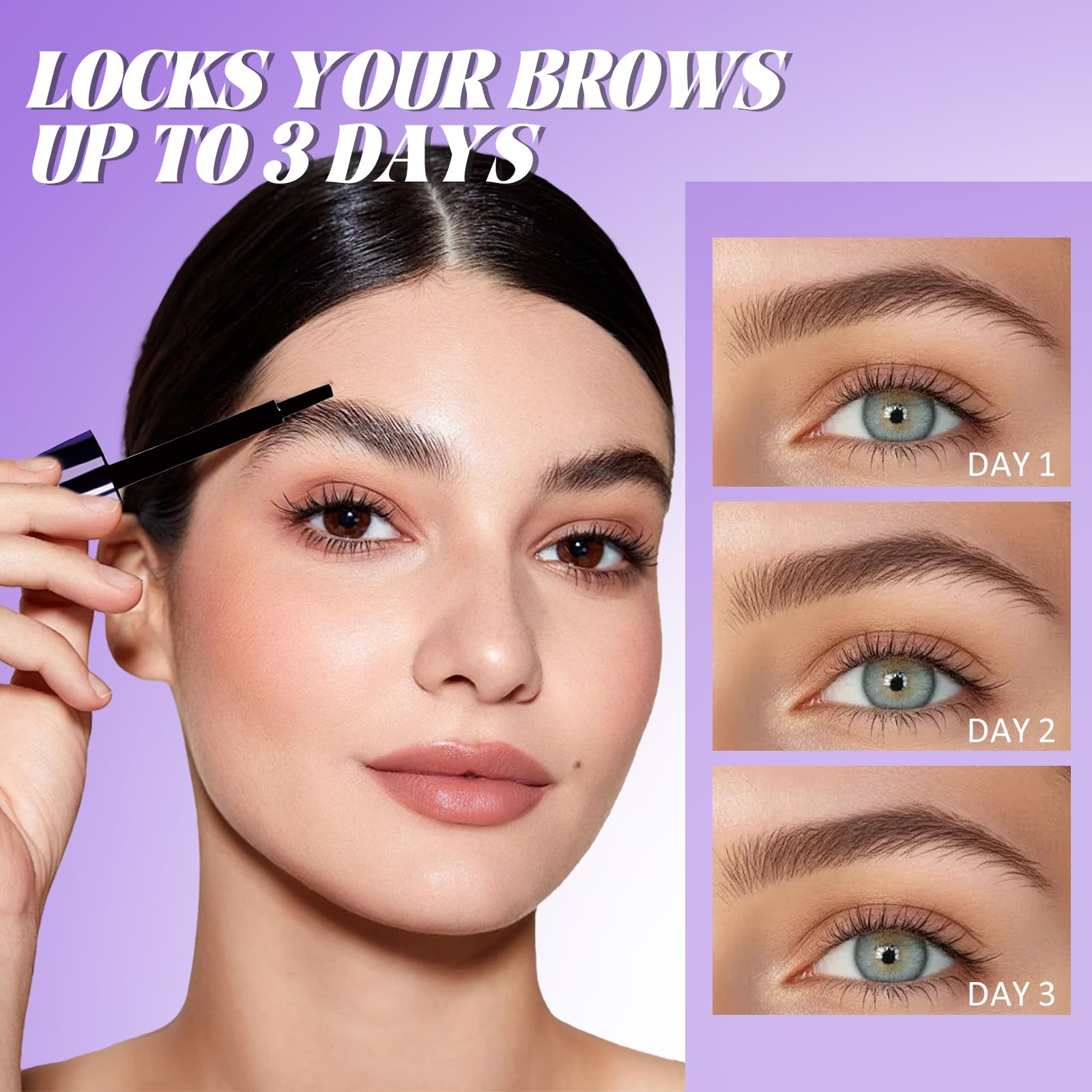 Onilyua finished flawless brows after use, ready for daily wear.