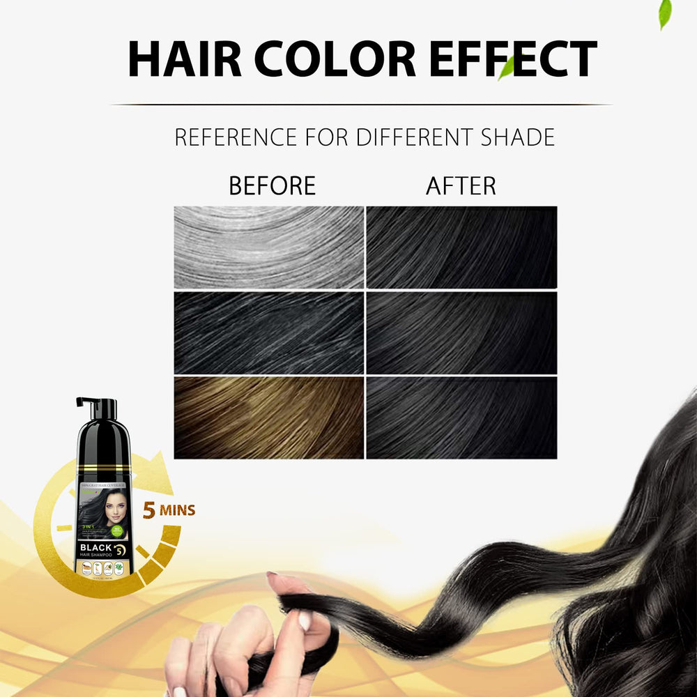 Onilyua Instant Black Hair Shampoo with gloves ensures clean, mess-free color application.