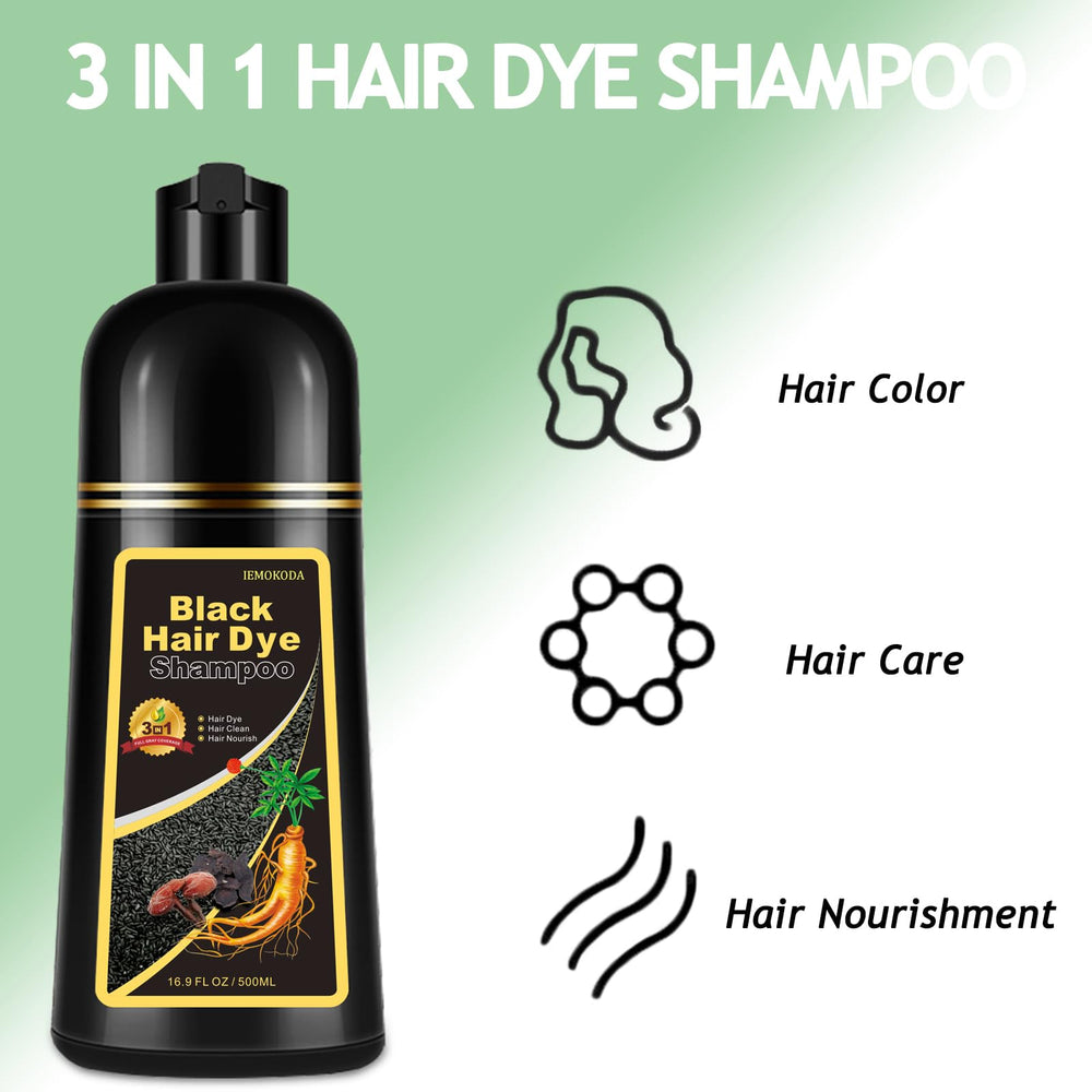Onilyua Natural Black Hair Dye Shampoo gray hair coverage for all hair types.