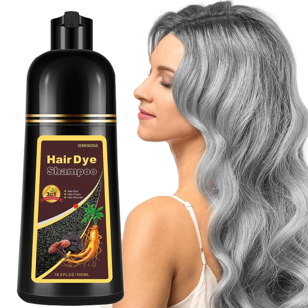 Onilyua silver gray hair color shampoo bottle for quick at-home color.