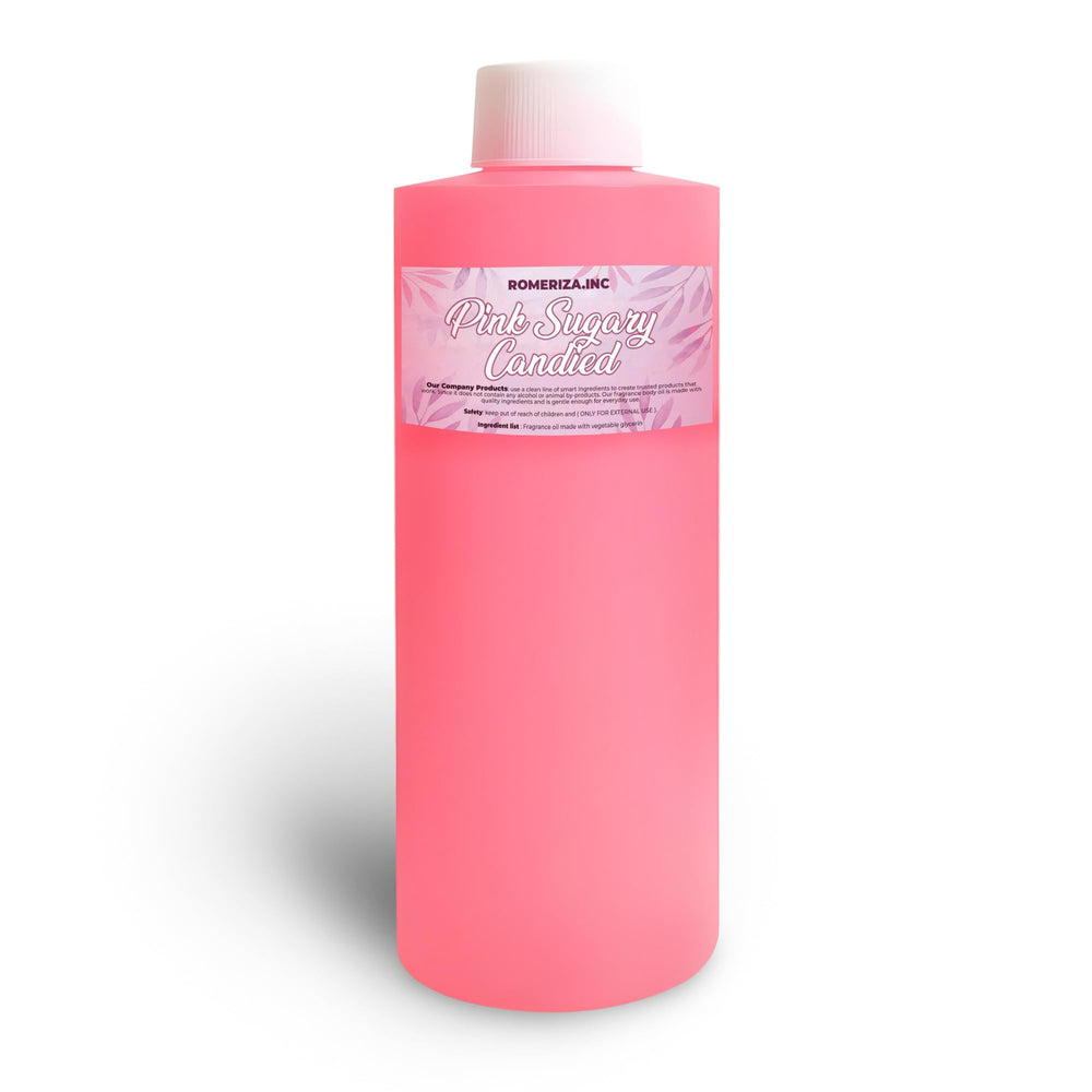 Onisavings Pink Sugary Candied Fragrance Oil bottle, long-lasting aroma for daily wear.