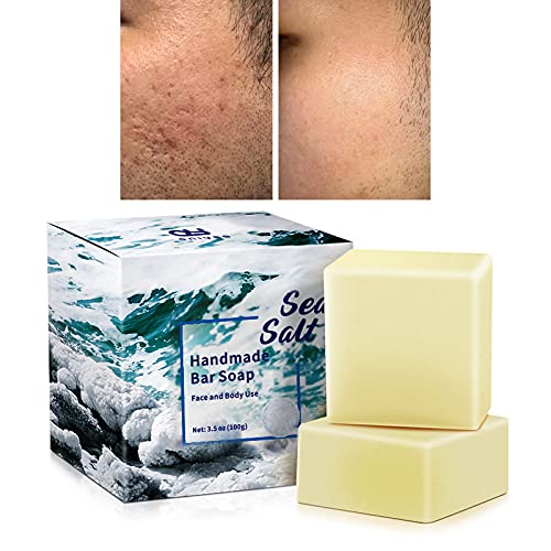 ONIYEA 2pk sea salt soap packaging highlights gift-ready set for all skin types.