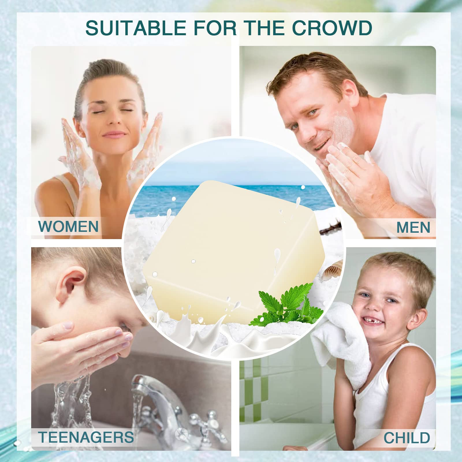 ONIYEA sea salt soap feels revitalizing for daily face and body cleansing.