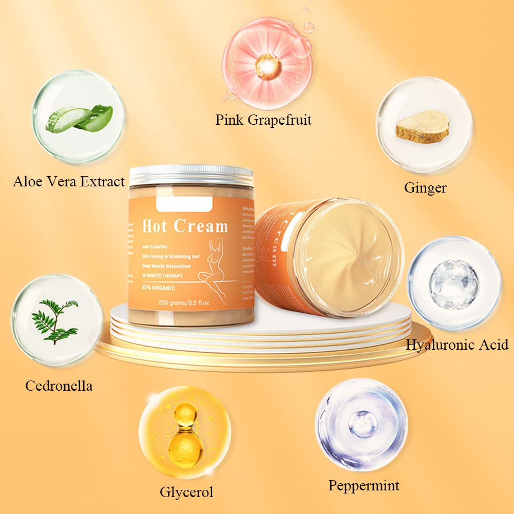 Onkessy Cellulite Cream shown during body-area application for firming feel.