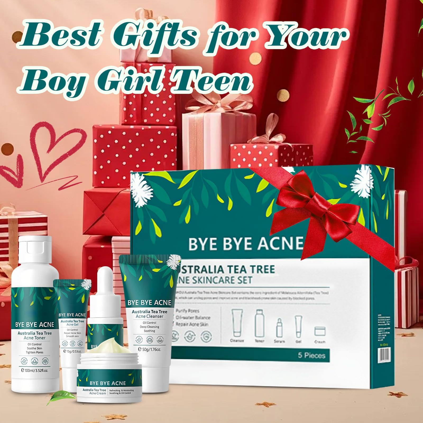 Onkessy Tea Tree Skincare Set showcases an all-in-one daily regimen.