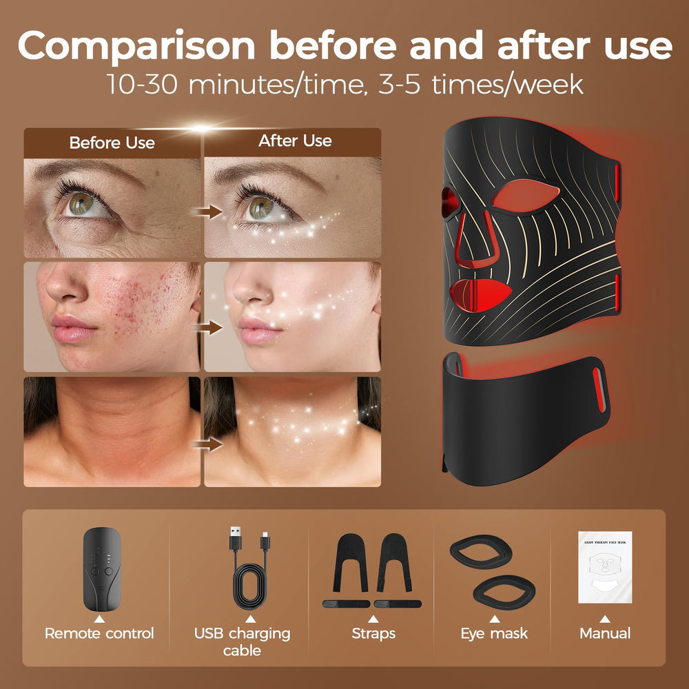 ONLUKY red light mask side view showing comfortable silicone fit.