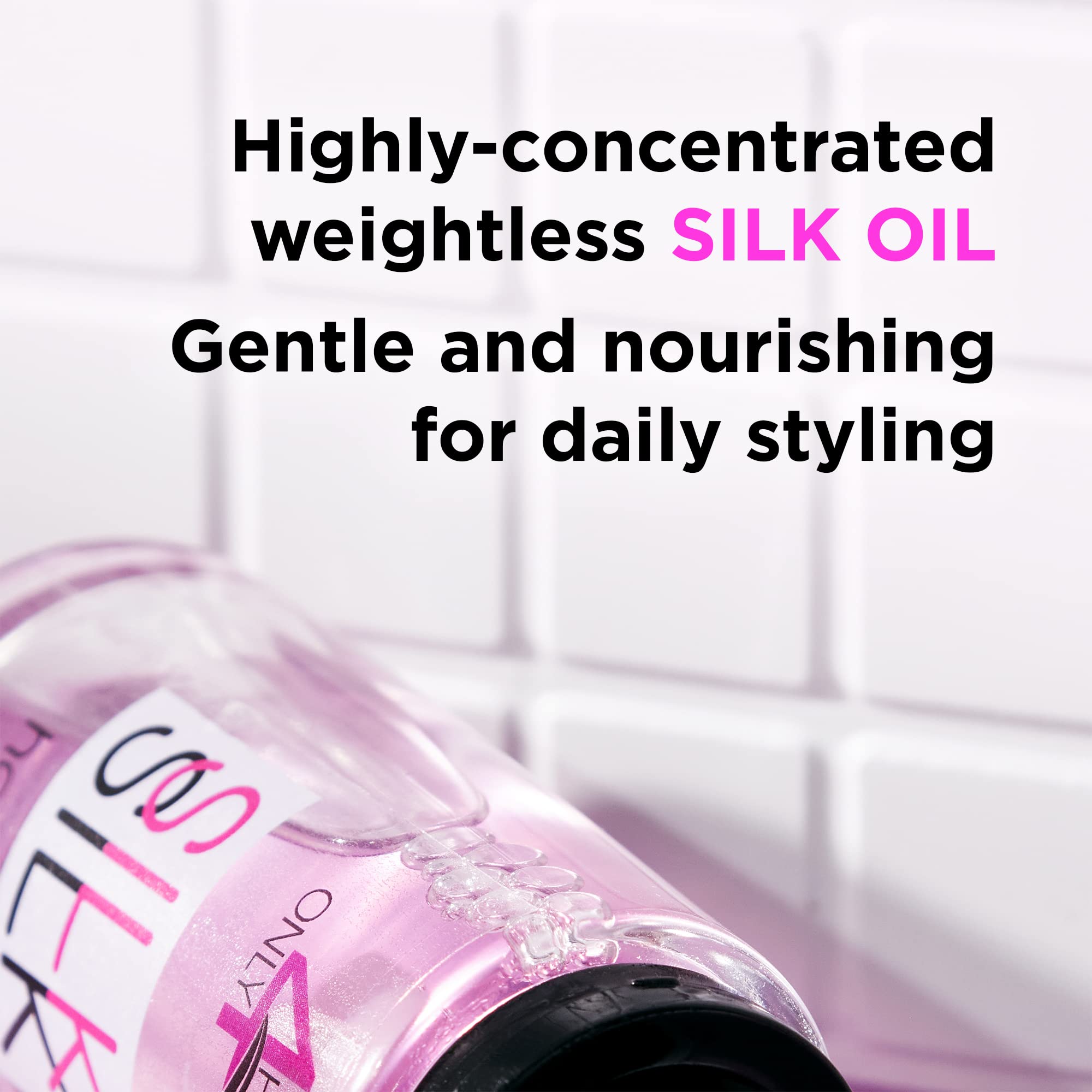 ONLY4HAIR Silk Hair Oil being applied in hair for detangling and glide