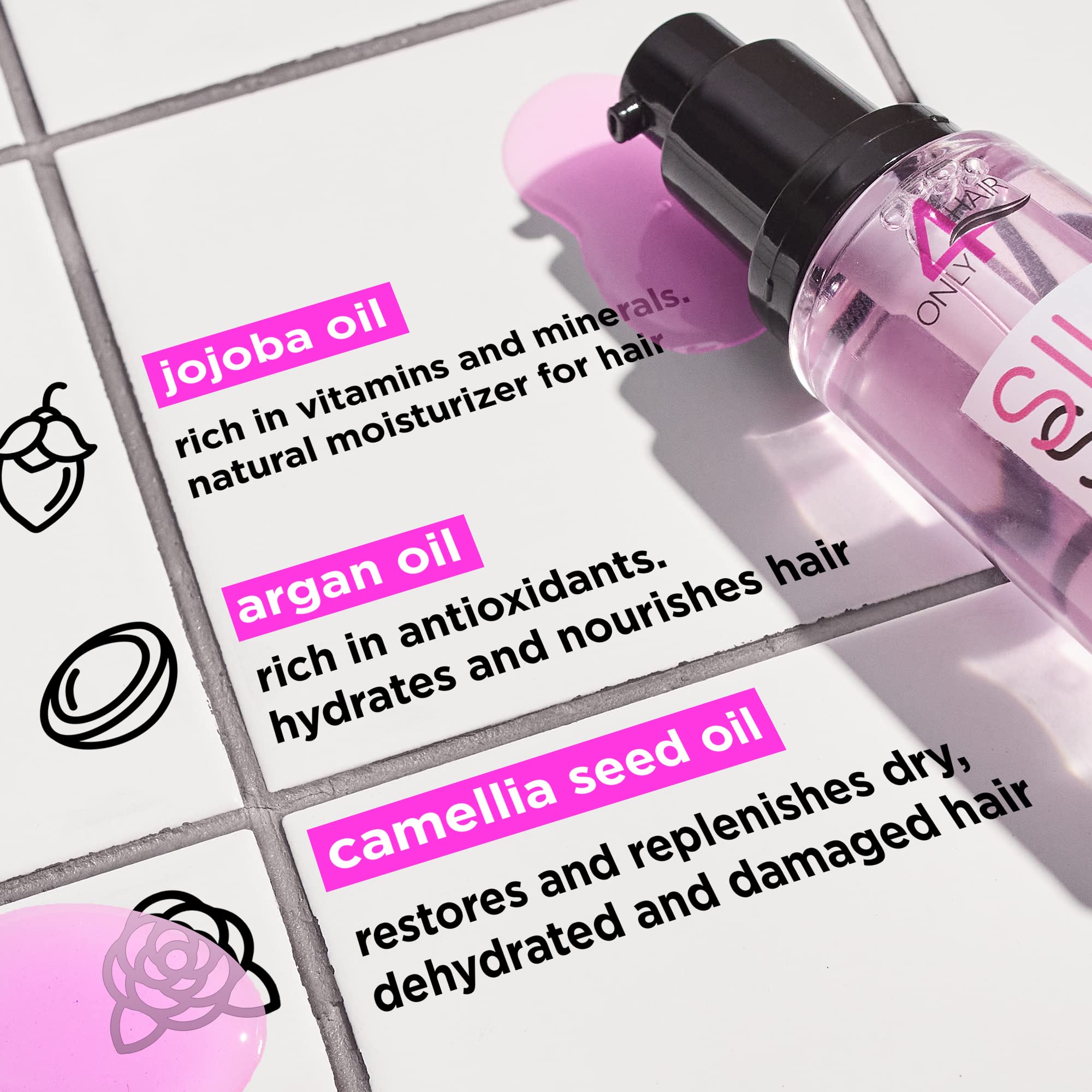 ONLY4HAIR Silk Hair Oil ingredients jojoba argan almond nourish hair