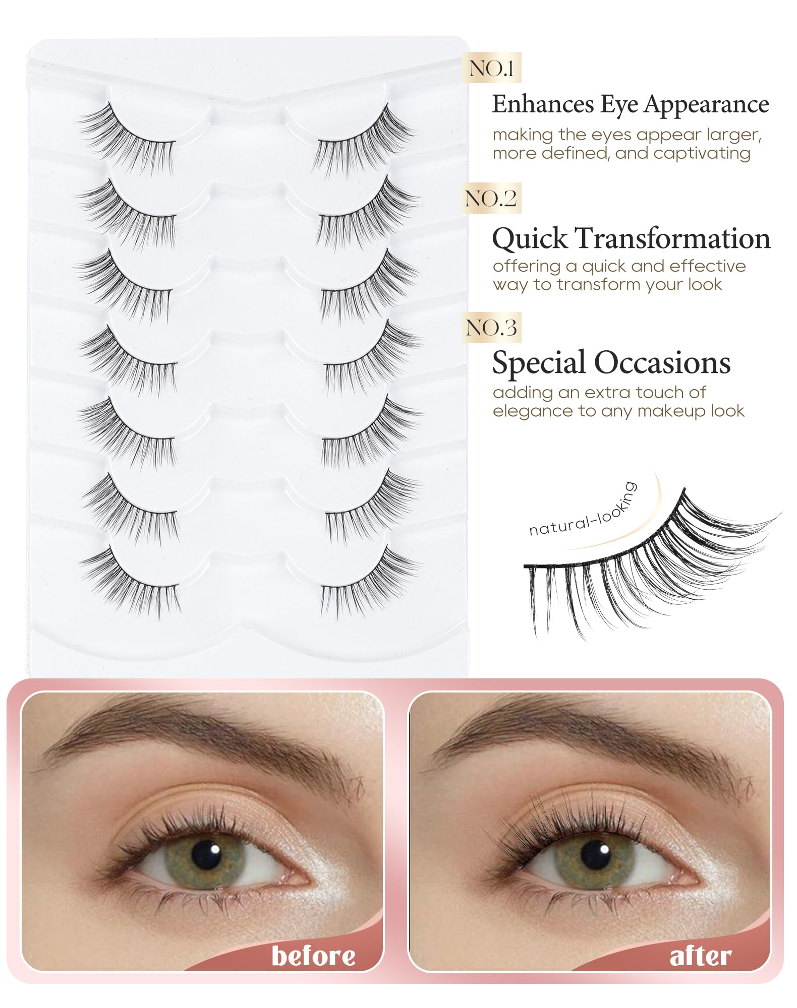 Onlyall Half Lashes Weightless C13 offer featherweight comfort for all-day wear.