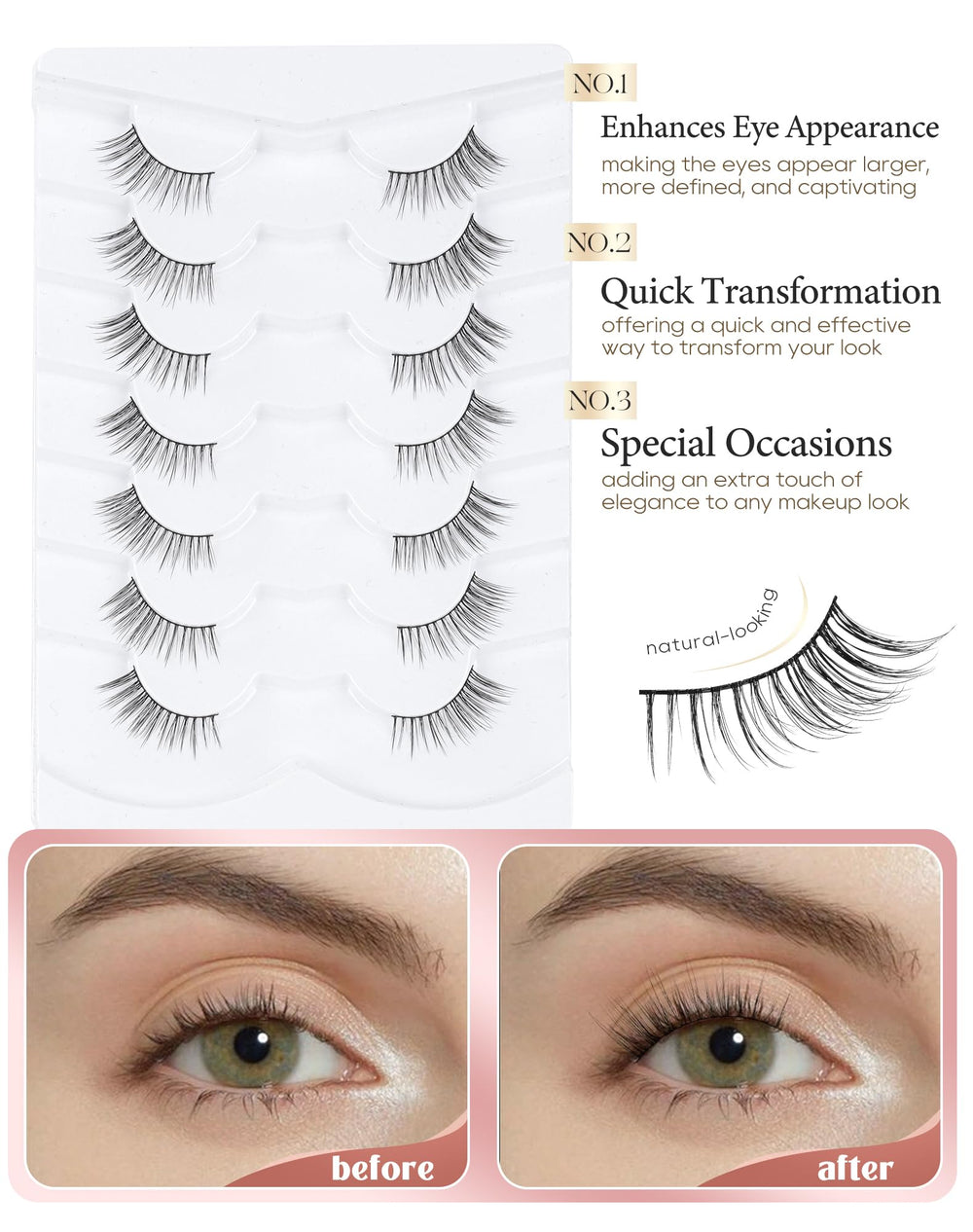 Onlyall Half Lashes Weightless C13 offer featherweight comfort for all-day wear.