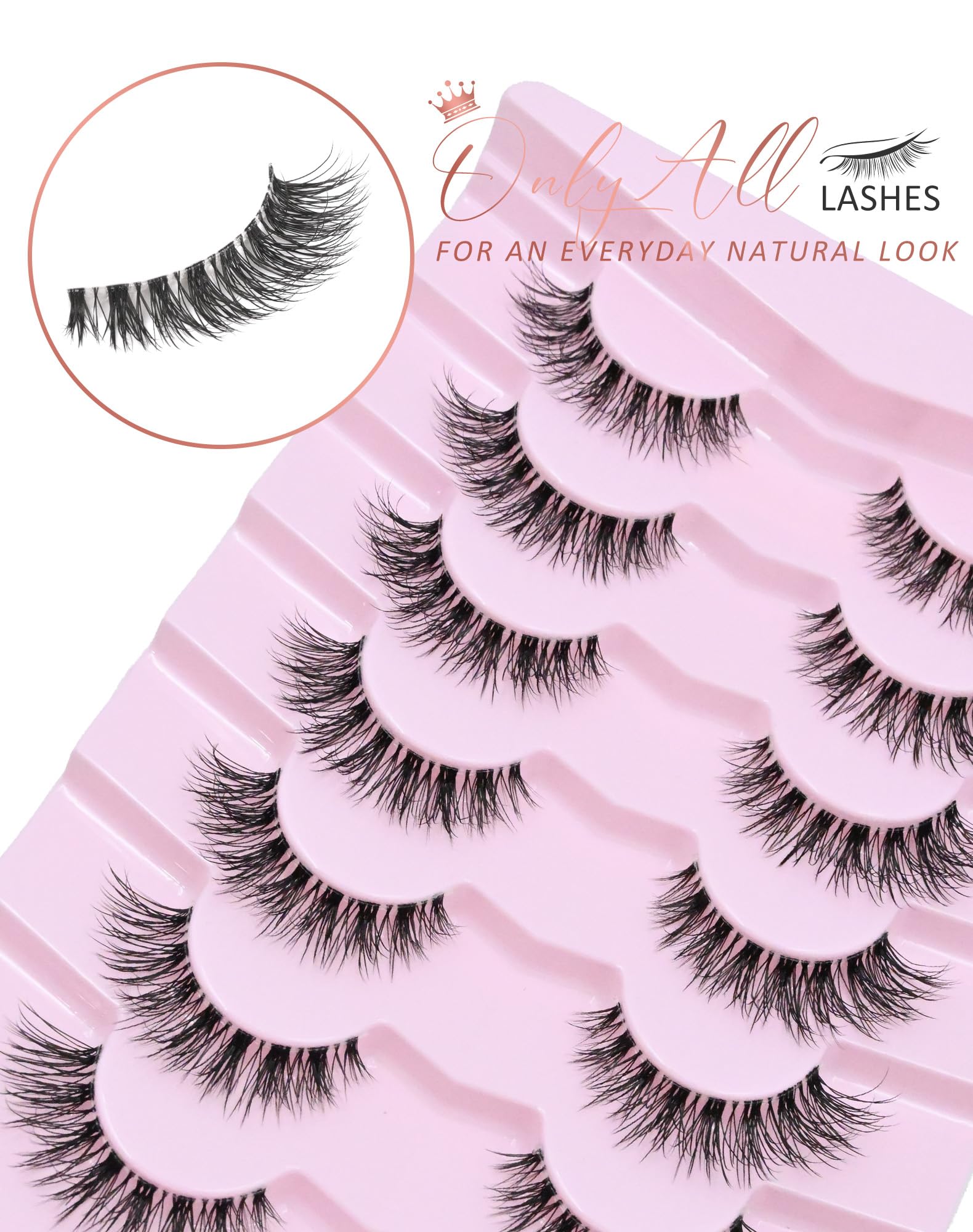 Onlyall Wispy Lashes fit all eye shapes for versatile styling.