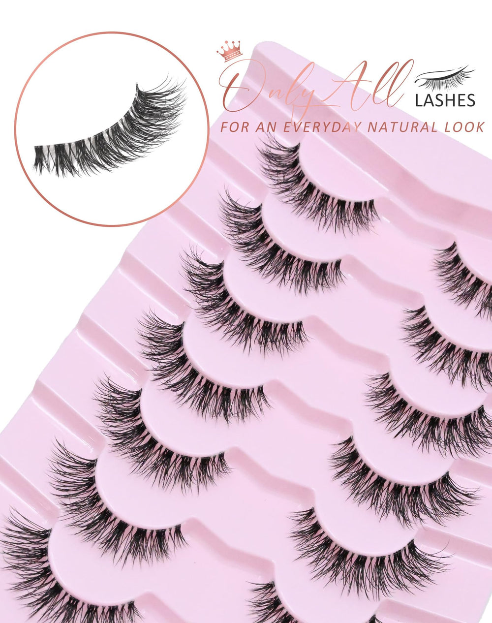 Onlyall Wispy Lashes fit all eye shapes for versatile styling.