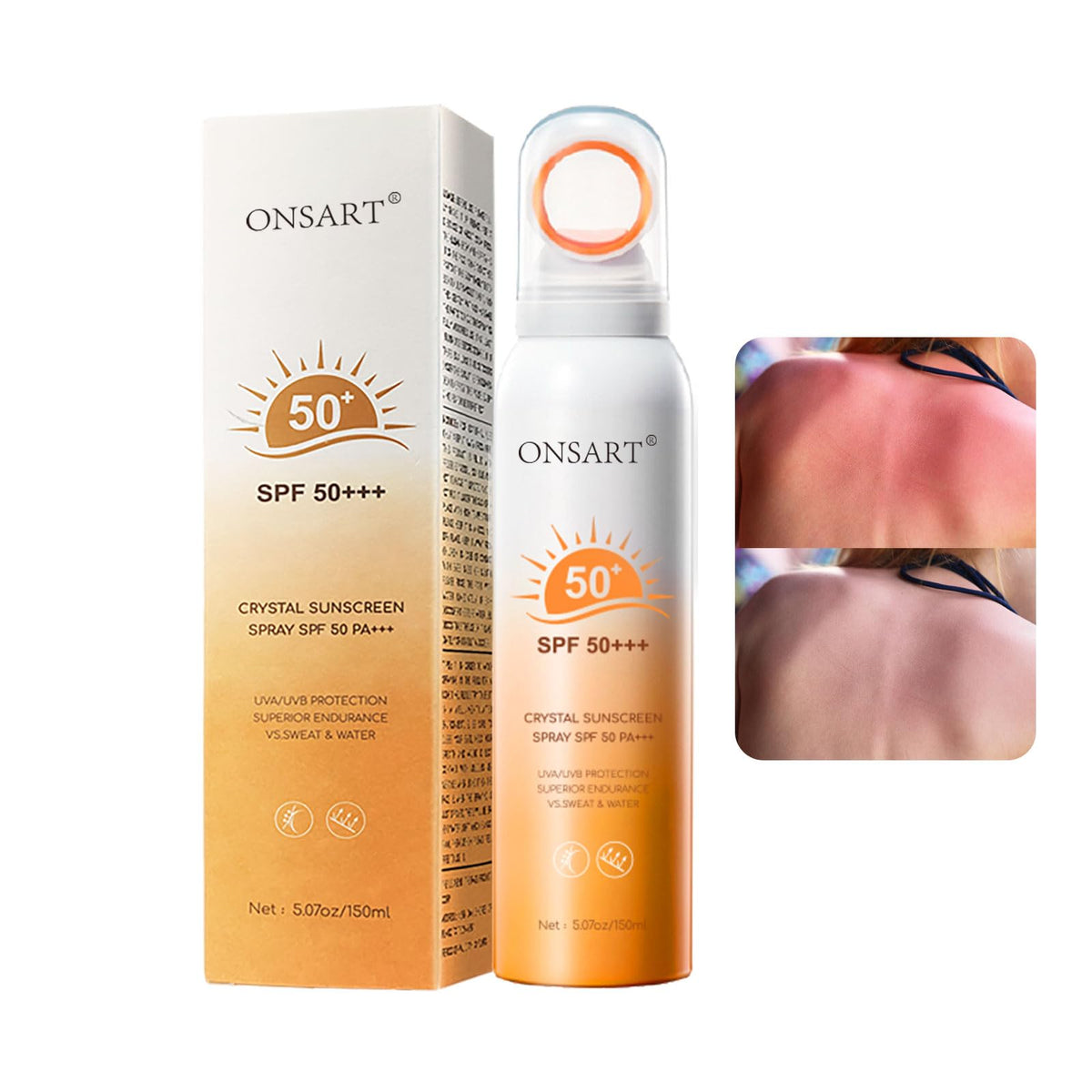 ONSART mineral sunscreen spray 360-mist for full coverage on face and body.