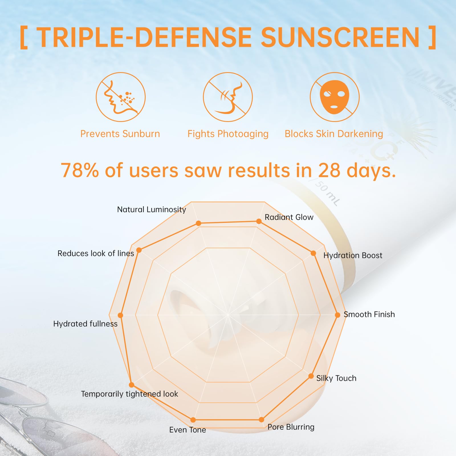 ONSART tinted sunscreen no white cast on skin for a natural finish