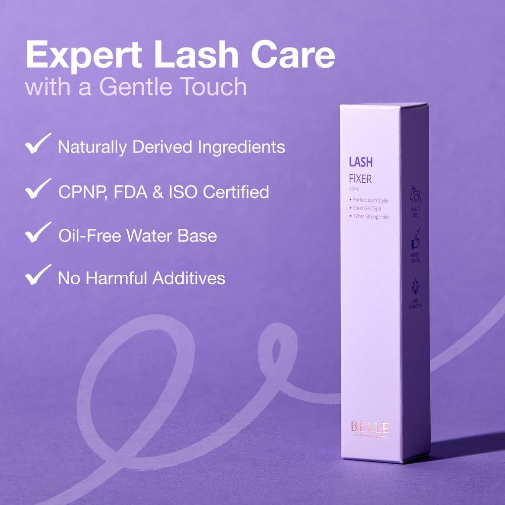 ONSEAMIRO BELLE Lash Fixer brush application demonstrates precise root-to-tip coverage