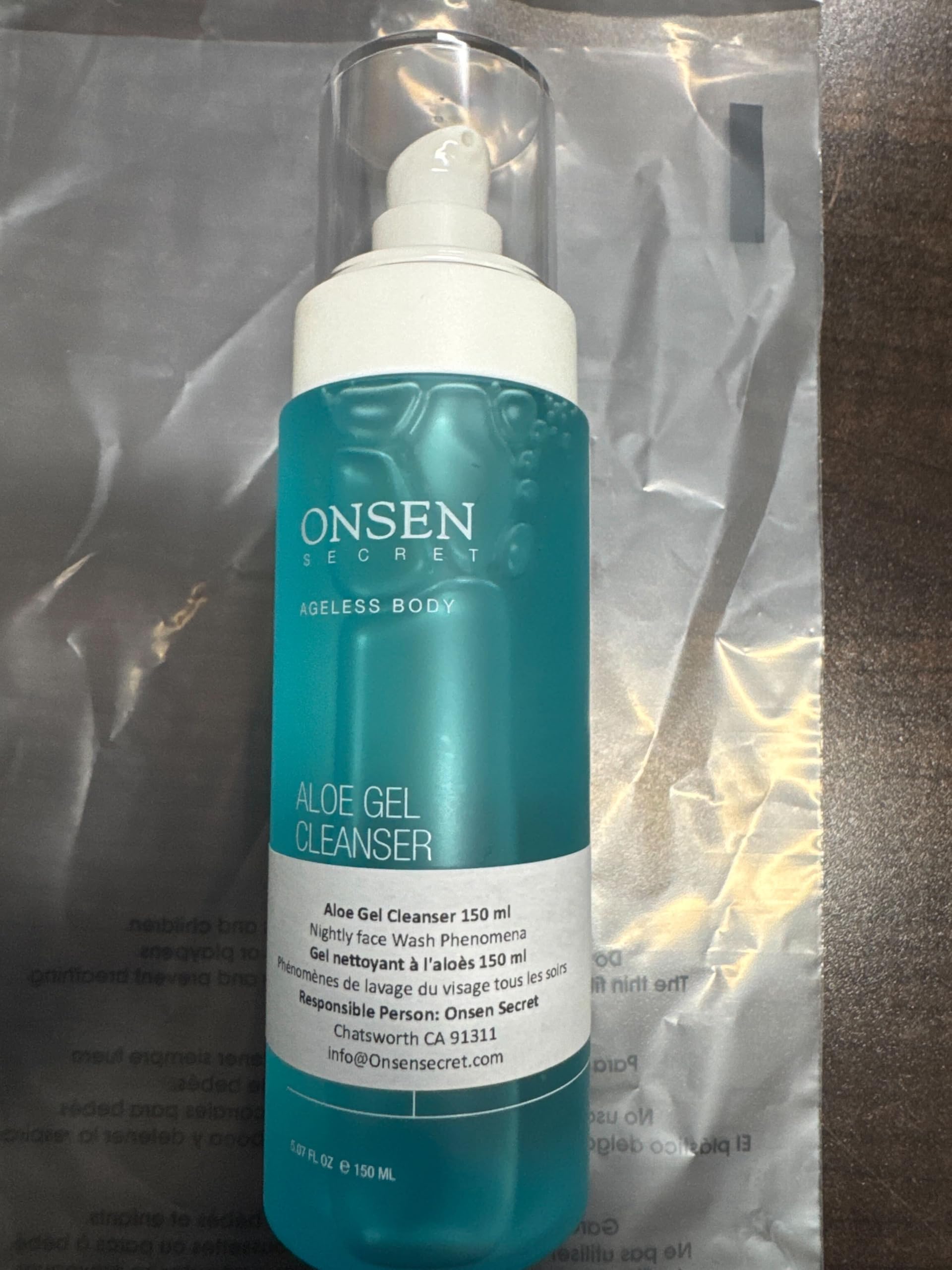 Onsen Secret Aloe Face Wash night routine image suggests a calming ritual
