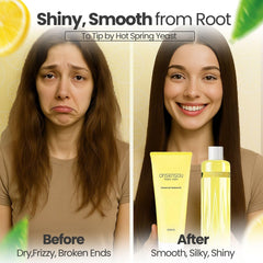 ONSENSOU hot spring yeast splash highlighting scalp moisture preservation