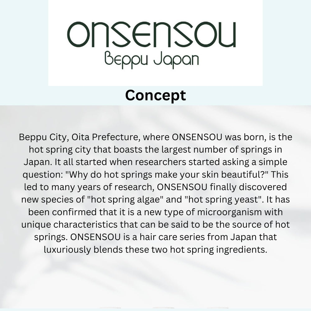 ONSENSOU sulfate- and paraben-free label emphasizes clean formula for sensitive scalps
