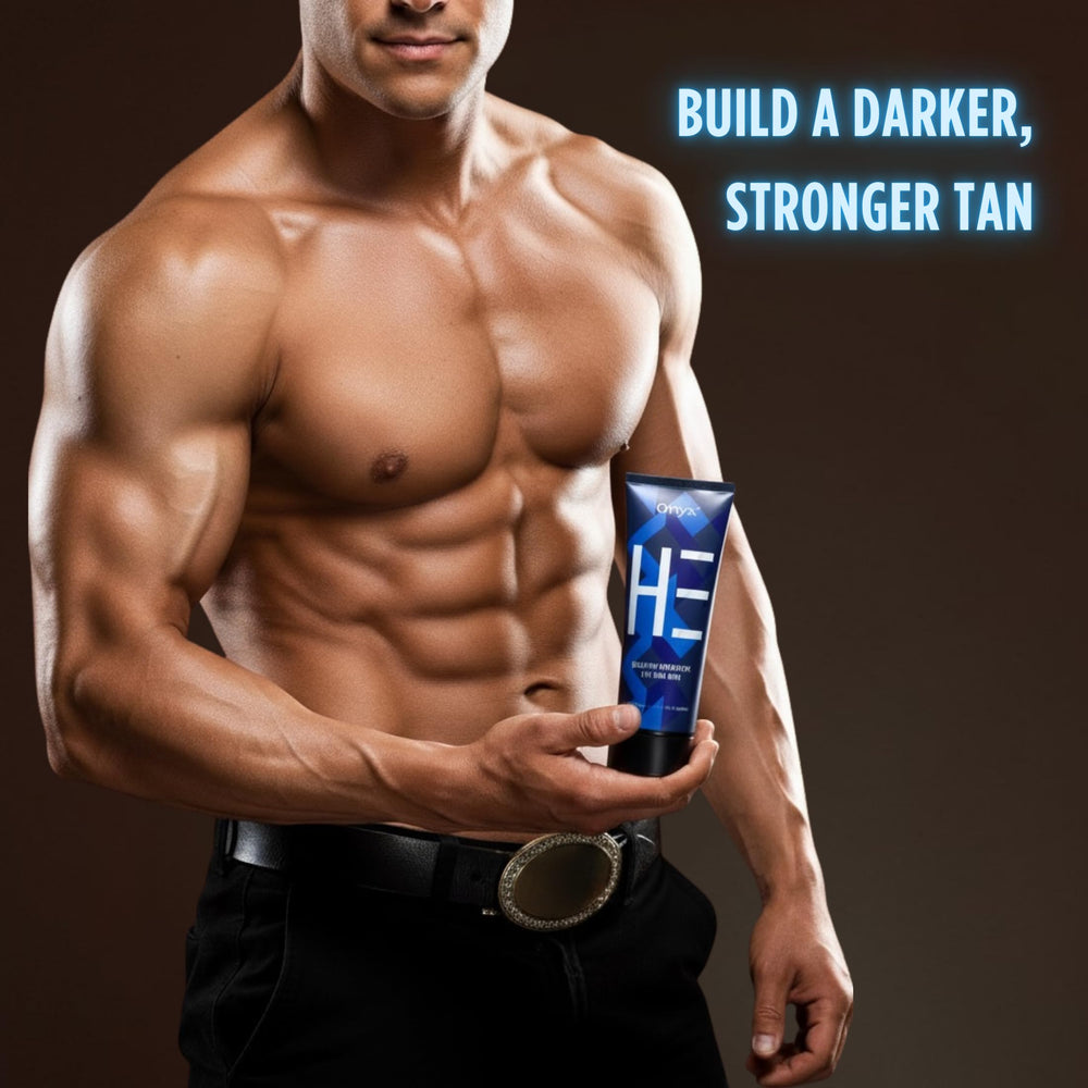 Onyx HE mens tanning lotion fast absorption for a smooth, even shade