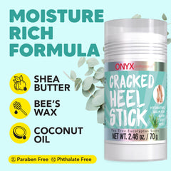 Onyx Professional Balm Stick in application motion provides mess-free hydration on dry heels.