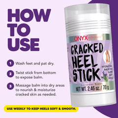 Onyx Professional foot-care application close-up; smooth glide on rough skin.