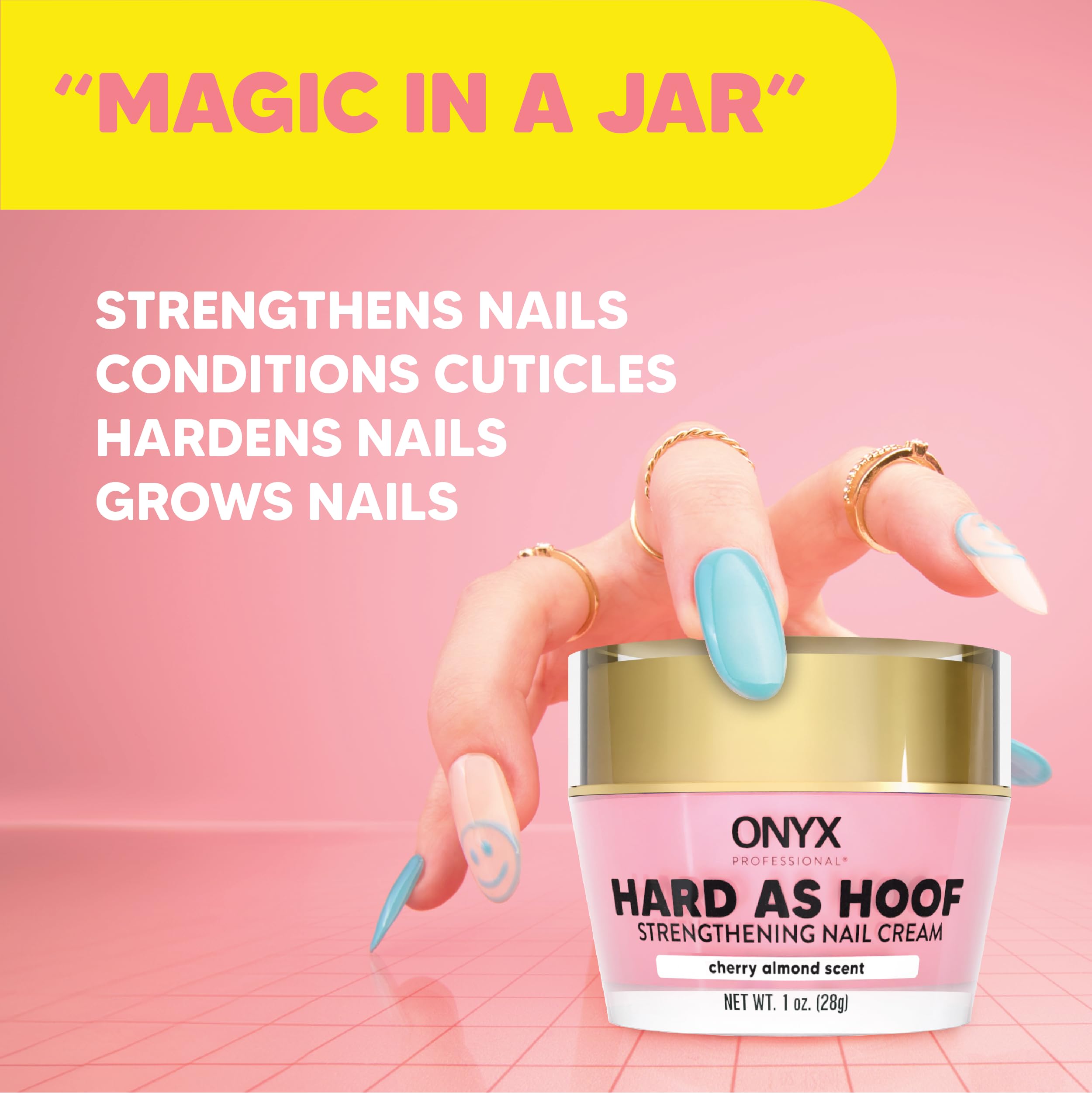 Onyx Professional Hard as Hoof demonstrates stronger nails after use.