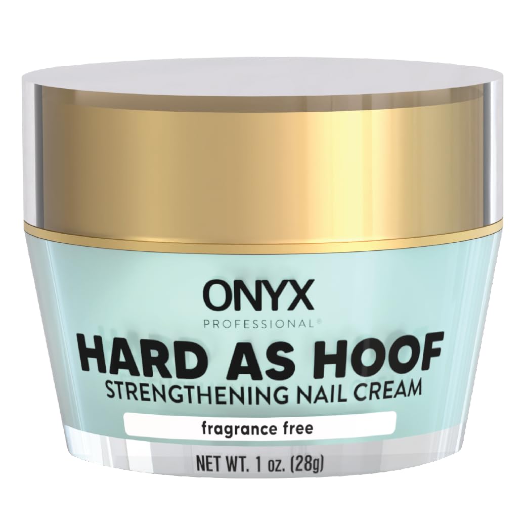 Onyx Professional Hard as Hoof Unscented nail cream bottle nourishes nails for stronger growth.